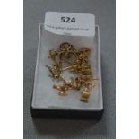 9cT Gold Charm Bracelet - Approx 18.4g