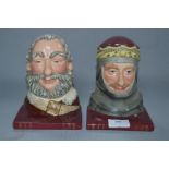 Royal Doulton Bookends - Falstaff and Henry V