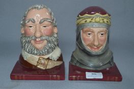 Royal Doulton Bookends - Falstaff and Henry V
