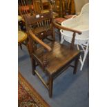 Georgian Mahogany Framed Armchair on Square Legs