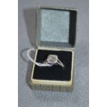 18cT White Gold Diamond Ring with 1.03ct Center Stone and Approximately 0.40ct Shank