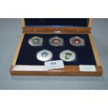 Set of Five Chinese Olympics Beijing 2008 Commemorative Coins in Presentation Case