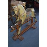 Ayres of London Dapple Grey Rocking Horse on Pine Stand