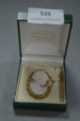 9cT Gold Cameo Brooch