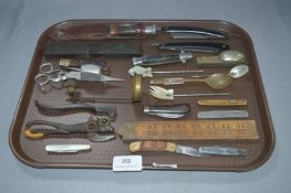 Pocket Knives, Dagger, Cutthroat Razors, Candle Snuffs, Bottle Openers, etc.