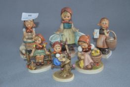Collection of Six Goebel West German Figurines