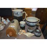 Stoneware Hot Water Bottle, Jug, Potty, Wash Bowl Set, etc.