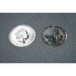 Two 1oz Fine Silver Britannia Commemorative Coins