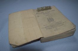 Royal Army Medical Corps Training Book 1911 and a EYMS Badge