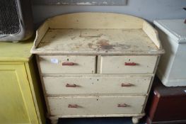 Pine Two over Two Chest of Drawers with Gallery Back