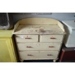 Pine Two over Two Chest of Drawers with Gallery Back