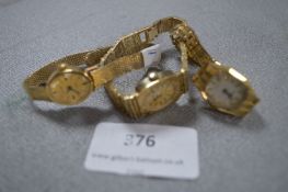 Three Sekonda Gold Plated Wristwatches