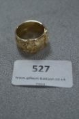 9cT Gold Buckle Ring - Approx 19.2g