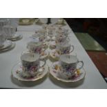 Royal Crown Derby "Derby Posies" Tea Ware (12 Pieces) and Royal Worcester Coffee Cups & Saucers
