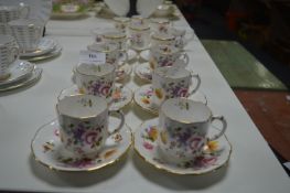 Royal Crown Derby "Derby Posies" Tea Ware (12 Pieces) and Royal Worcester Coffee Cups & Saucers