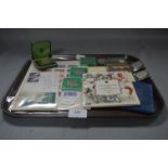 Tray Lot; Collection of Stamps, Commemorative and British Coinage