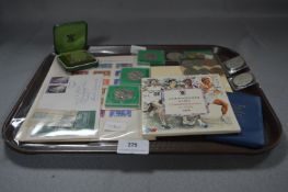 Tray Lot; Collection of Stamps, Commemorative and British Coinage