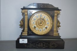 Gilt Decorated Slate Mantel Clock