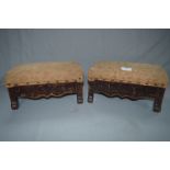 Pair of Pine Based Footstool with Upholstered Tops