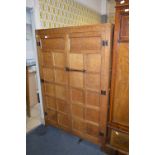 Squirrel Man Handmade Oak Double Wardrobe with Paneled Doors and Cast Iron Fittings