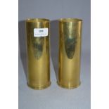 Pair of WWI Brass Bombshells 1918