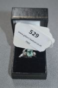 18cT White Gold Aquamarine & Diamond Ring