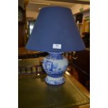 Spode Italian Blue & White Table Lamp with Shade