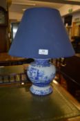 Spode Italian Blue & White Table Lamp with Shade