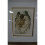 Salvador Dali Wood Cut Engraving - Purgatory Canto 1 The Fallen Angel Divine Comedy