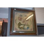 Framed Needlework Sampler by Sarah Wood 1847