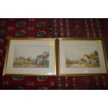 Pair of Gilt Framed Watercolours - Farming Scenes by J.Barclay