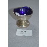 Hallmarked Silver Salt with Blue Glass Lining - Birmingham 1919