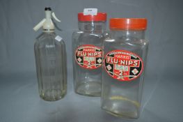 Peters of Hull Soda Siphon and Two Goody Jars