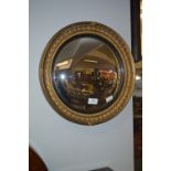 Circular Gilt Framed Convex Wall Mirror