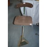 Mid Century Industrial Tansad Machinist's Chair on Swivel Base