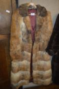 Knee Length Cony Fur Coat