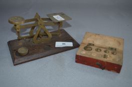 Set of Brass Postal Scales with Weights