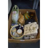 Box of Potter Including Edwardian Vases, Cheese Dome, Potty, etc...