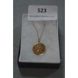 9cT St Christopher and Chain - Approx 2.5g