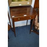 Small Mahogany Inlaid Side Table with Single Drawer