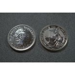 Two 1oz Fine Silver Britannia Commemorative Coins