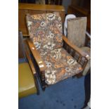 1920's Oak Recliner Chair with William Morris Upholstery