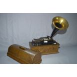 Edison Home Phonograph with Brass Horn