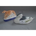 Rye Pottery Duck and Greyhound Figurines