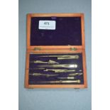 Mahogany Cased Drawing Set