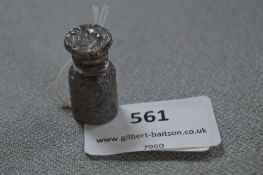 Small Hallmarked Silver Embossed Decorative Scent Bottle