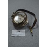 Hallmarked Silver Cased Pocket Watch with Half Hunter Silver Case