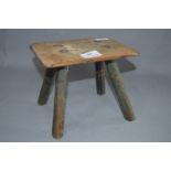 Small Pine Four Legged Stool