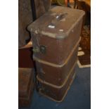 Wood Bound Canvas Travel Trunk