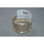 Engine Turned Engraved Silver Napkin Ring - Birmingham 1920, Approx 13.7g